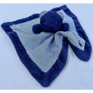 Ralph Lauren Bear Security Blanket Lovey Teddy Blue White Stripes Plush Baby HTF